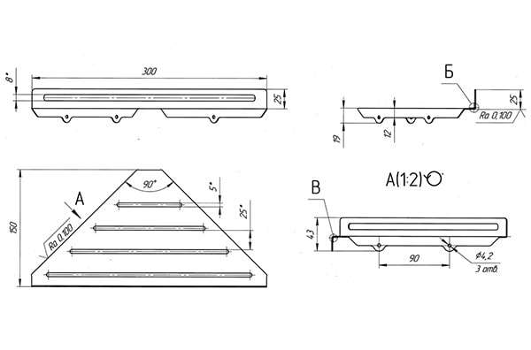 Схема - Полка в ванную Laris Minimal M угловая